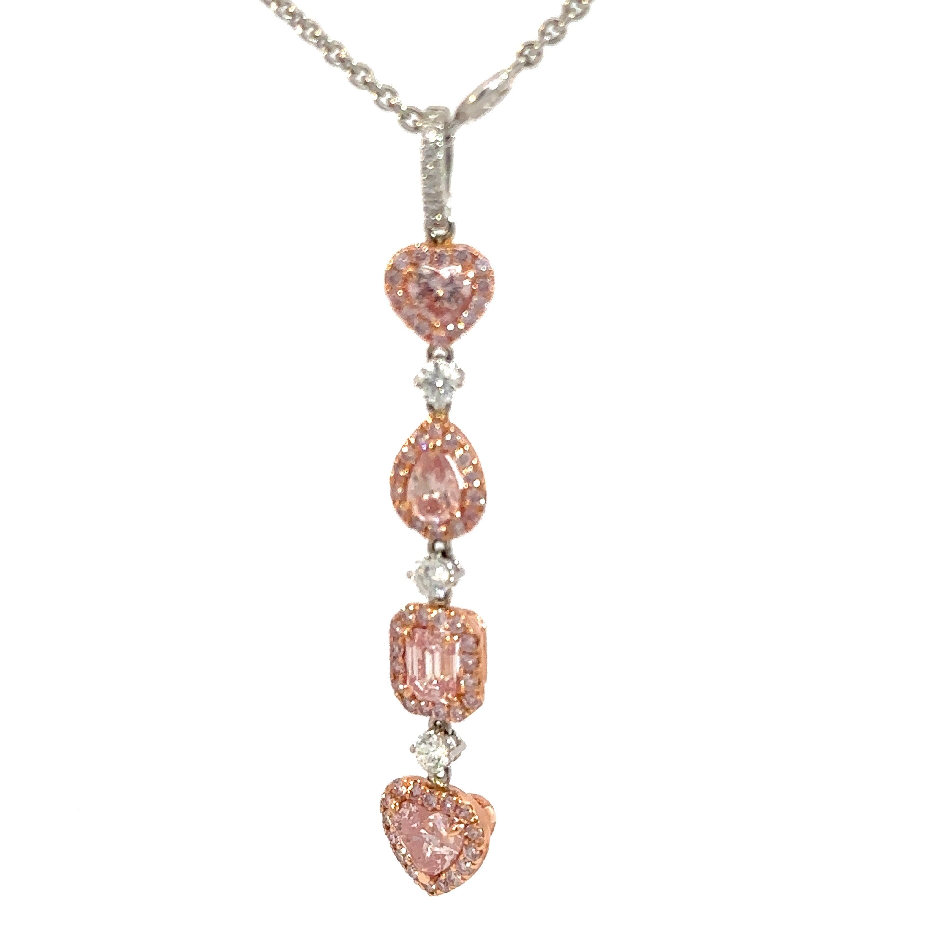 Pendant 18KWPGOLD s/w Fancy Pink Diamond