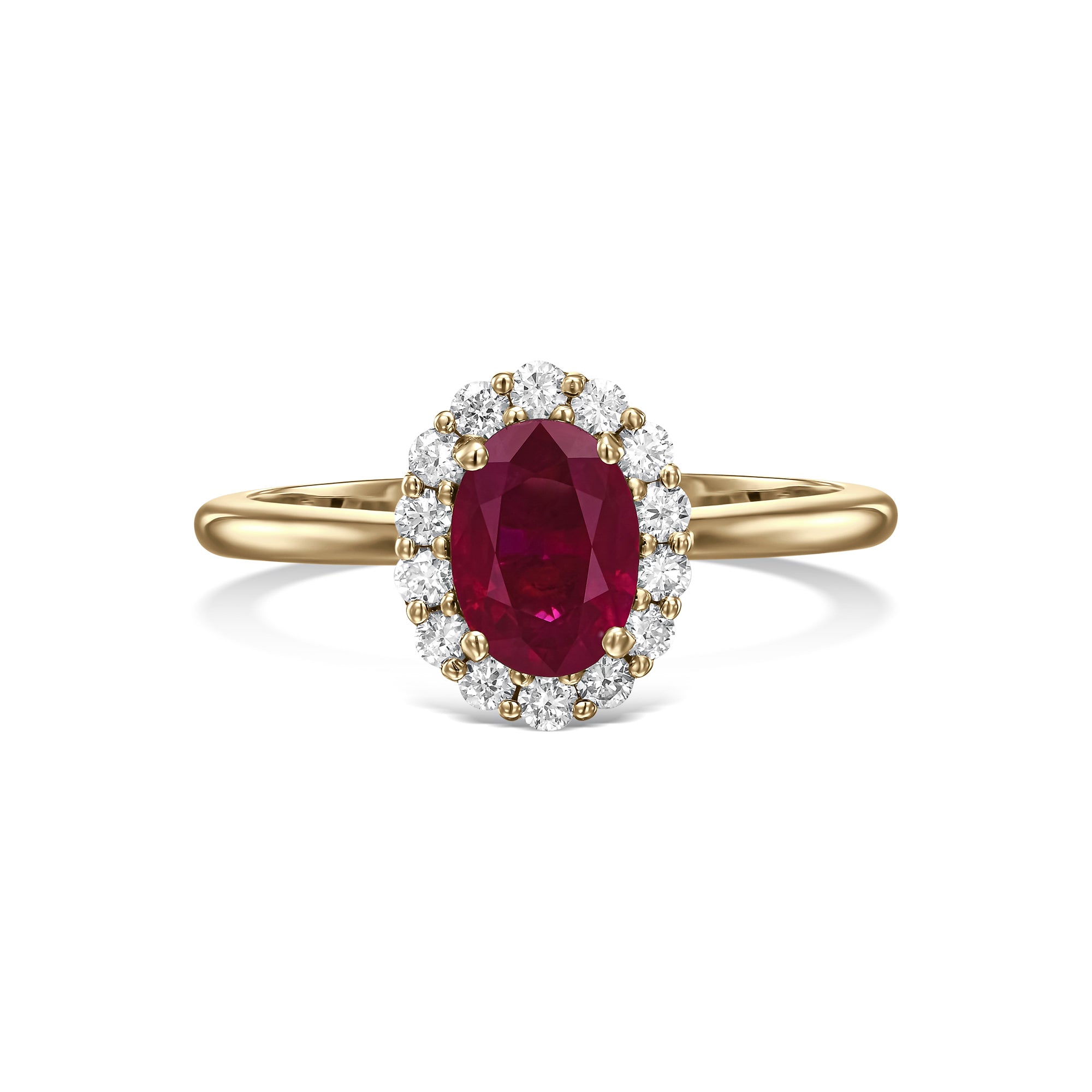 Classic Diana Burmese Oval-Cut Ruby Ring